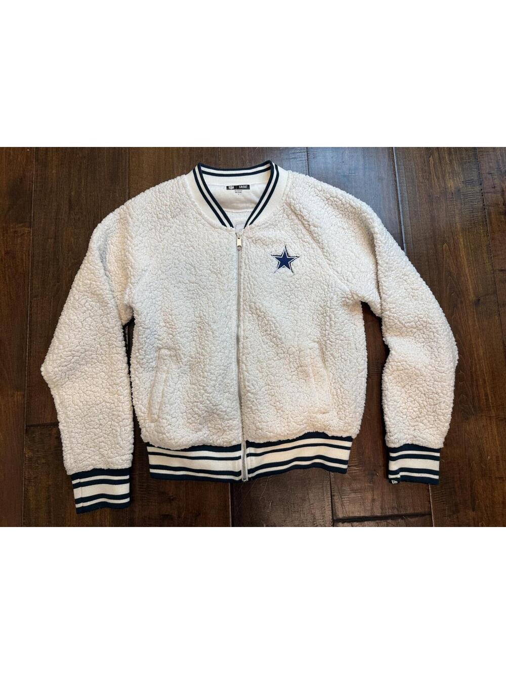 Dallas Cowboys Sherpa Jacket Women’s Small NFL Team Apparel Teddy Zip Up